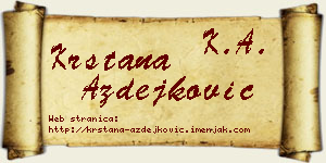 Krstana Azdejković vizit kartica